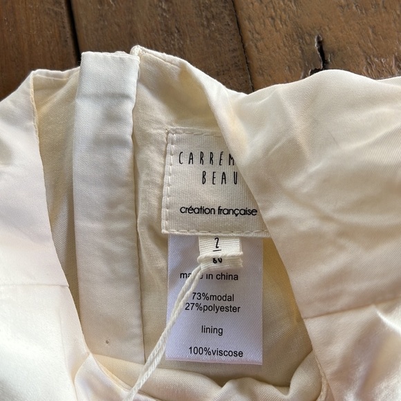 Carrememt beau cream ruffle blouse NWT - Picture 4 of 5